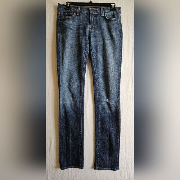 7 For All Mankind Jeans Women's 26 (30x31) Roxanne Low-Rise Medium Wash Stretch - Picture 1 of 10